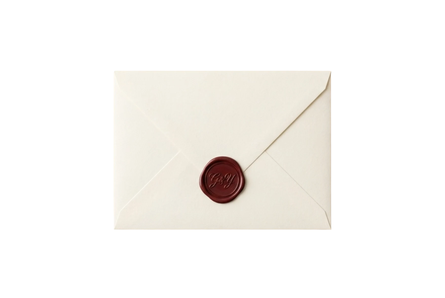 Gesloten envelop met G&Y lakzegel